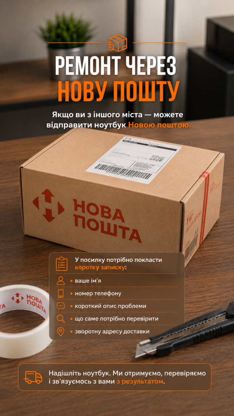 Jak wysłać laptopa do naprawy przez Nova Poshta